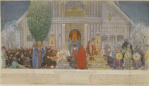 Előkészítő vázlat a télközépi áldozathoz alkotó: Carl Larsson